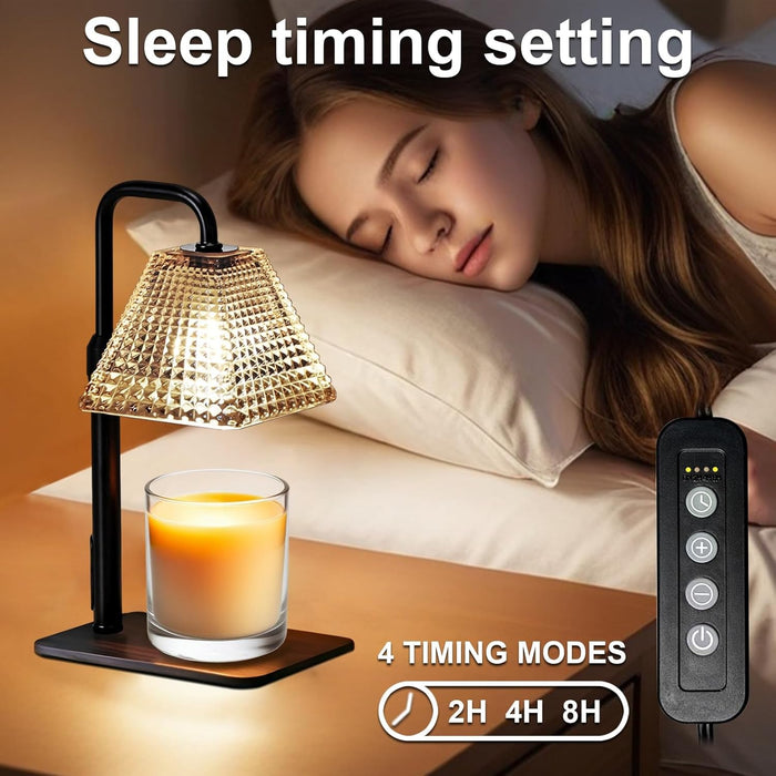 Candle Warmer Lamp with Timer Dimmer Adjustable Height,Electric Dimmable Wax Warmer for Scented Jar Candles,Mom Birthday Gifts for Women,House Warming Gifts New Home Bedroom Decor,Black