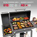 30-Inch Heavy-Duty Charcoal Grill with Digital Temperature Control & 2 Meat Probes, Outdoor BBQ Grill with Offset Smoker, 832 Sq. In. Cooking Space for Backyard BBQ, Black & Grey