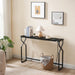 44.9" Sofa Table, 9.4" Narrow Console Table with Charging Station, Couch Table behind Sofa with Outlet, Entryway Table with Display Shelf, Living Room, Black CTHB113E01