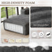 Grey NinetyFiveInch Upholstered Corduroy Sleeper Sofa