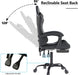 Gaming Chair with Headrest and Footrest for Home Office, Black