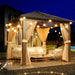 10X12 Ft Outdoor Gazebo Canopy with Heavy-Duty Aluminum Frame & Waterproof PVC Roof - Sun Shelter Tent for Backyard, Patio, Garden, Park Events