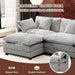 111.4" L Shaped Modern Sofa Modular Sectional Cloud Couch with Ottoman, 4-Seat Chenille Deep Seat Sofa with Pillow for Living Room, Bedroom and Apartment, Grey