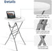 Cocktail Table 28In Folding round High Top Indoor Outdoor with Removable Legs, Tall Bistro Foldable Bar Height Table for Parties, Patio, Backyard, Dining, Wedding, White- 2PCS