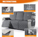 Waterproof Recliner Couch Covers, Sofa Covers 1-Piece Washable Reclining Sofa Cover Non-Slip Furniture Protector with Elastic Straps Pocket for Dogs, Pets(Dark Gray,3 Seater)