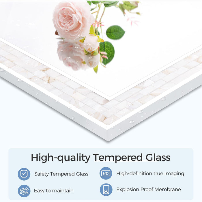30 X 48 Inch Bathroom Mirror, White Large Mosaic Vanity Mirrors