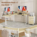 Electric L Shaped Standing Desk with File Cabinet, 59" X 59" Corner Computer Desk with Drawers, Dual Motor Stand up Desk with Storage, Home Office Standing Desk Adjustable Height, Maple