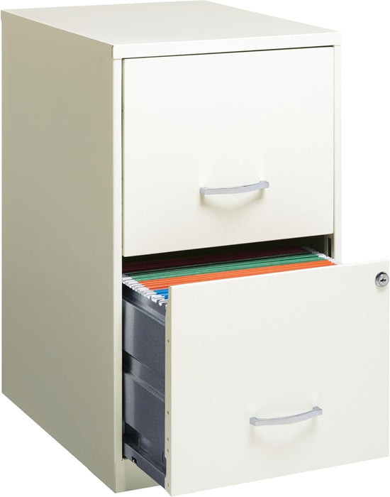 2-Drawer File Cabinet, 14.2" X 18" X 24.5", White
