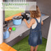 Brown Weatherproof Wooden Playhouse With Sand Table