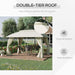 10' X 13' Outdoor Gazebo Patio Gazebo Canopy, Double Vented Roof, Steel Frame, Curtain Sidewalls, Sun Shade Shelter for Garden, Lawn, Backyard, Deck, Beige