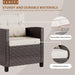 3 Piece Wicker Patio Furniture Set - Outdoor Rattan Conversation Set with Soft Cushions & Glass Coffee Table for Balcony, Porch, Small Backyard - All Weather Beige Bistro Set, Beige