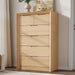 Natural 6 Drawer Dresser for Bedroom, 47.4" Tall Chest of Drawers
