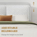 Queen Size Bed Frame with Headboard, Queen Size Corduroy Upholstered Platform Bed Frame with Soft Headboard, Wooden Slats Support, No Box Spring Needed, Easy Assembly, White
