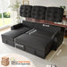 86Inch Convertible Sleeper Sectional With USB Ports