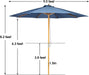 9Ft Bamboo Umbrella, Outdoor Patio Umbrella, Waterproof Market Umbrella, 8 Ribs Table Umbrella with Pulley Lift for Garden, Deck, Pool, Lawn, Backyard
