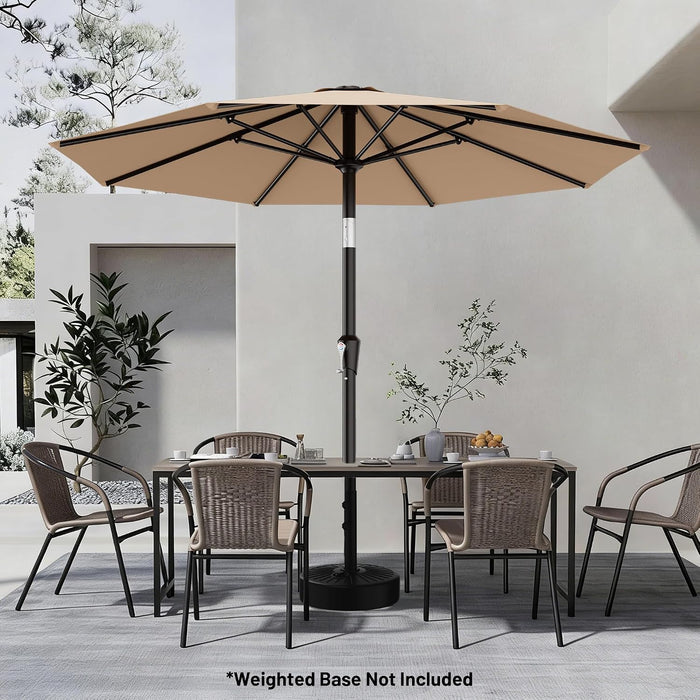 9FT Outdoor Patio Umbrella with Tilt and Crank, Beige