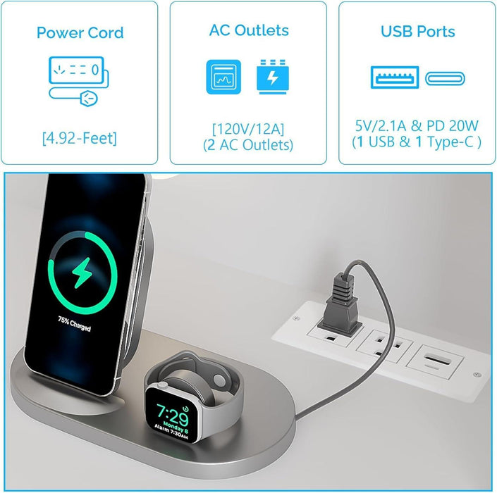 Fluted Vanity Desk with Mirror and Lights in 3 Modes and Charging Station, Makeup Vanity Table Set with 7 Drawers & Storage Shelves, Dressing Table with Chair for Bedroom, White