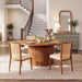 Extendable round Dining Table for 4-8, 39In-77In Long Large Kitchen Table with Fluted Base, Space Saving Modern Farmhouse Oval Dinner Tables for Dining Room, Kitchen, Living Room, Brown