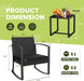 Patio Furniture Set 3 Piece Resin Outdoor Bistro Set Rocking Patio Chairs with Cushions and Table for Porch, Poolside, Balcony and Yard (Black)