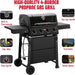 4-Burner Gas Grill with Side Tables, 36,000 BTU, 559 Sq. In., Black | Outdoor Propane BBQ Grill with Premium Enameled Coated Chamber Body & Porcelain-Enameled Grates for Deck Party & Patio BBQ