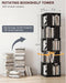 5-Tier Rotating Bookshelf Tower, 360° Spinning Modern Book Storage Bookcase, Stable Display Corner Book Shelf for Kids Room, Living Room, Bedroom, Home Office, Black