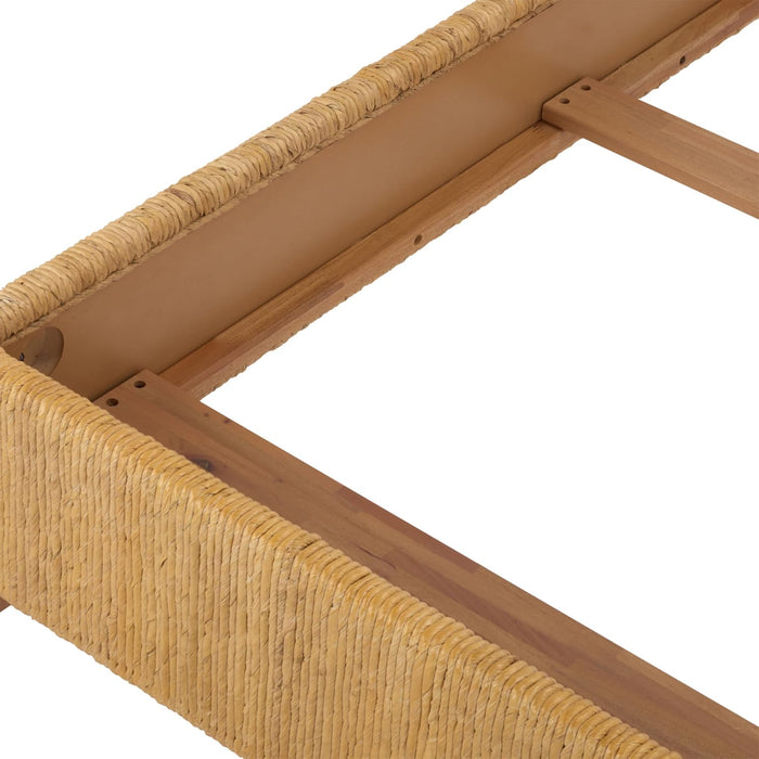 Couture Collection - Glenburg Queen Bed, Natural Woven Banana Stem & Wood Frame, Tropical Coastal Design, No Box Spring Needed (SFV1327A-Q)