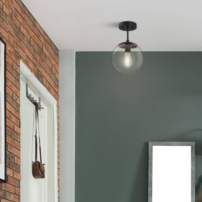 Gracelyn 9 In. Matte Black Ceiling Light Semi-Flush Mount