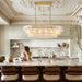 39In Large Chandelier Gold, Modern Dining Room Light Fixtures, 3 Layer Luxury Glass Chandelier 6 Light Rectangular Chandeliers for Dining Room Kitchen Island Living Room (Clear Glass)
