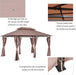 10' X 13' Patio Gazebo, Outdoor Gazebo Canopy Shelter with Curtains, Vented Roof, Steel Frame for Garden, Lawn, Backyard and Deck, Khaki
