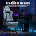 Gaming Chair Breathable Fabric, Racing Style Computer Chair for Adult, Adjustable Reclining Backrest and Lumbar Support, Stylish High Back Chair for Gaming and Office (Light Blue)