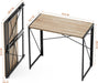 Small Folding Desk 31.5 Inch No Assembly Required Computer Desks, Spaces Saving Foldable Table for Bedroom, Home Office, Dorm, Apartment, Kids, Beech