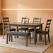 Bridson Modern 6 Piece Dining Set, Includes Dining Table, 4 Chairs & Bench, Gray