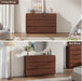 Walnut 6 Drawer Dresser for Bedroom, 47" Wide Chest of Drawers