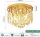 Compact Crystal Chandelier French Gold Ceiling Fixture