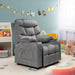 Kids Recliner Chair with Cup Holder, Adjustable Velvet Lounge Chair W/Footrest & Side Pockets for Children Boys Girls Room, Ergonomic Toddler Furniture Sofa Gifts, Kids Recliner (Gray)