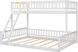 White TwinXLOverQueenSpaceSavingBunkBed WithRails Premium