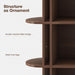 Walnut 3-Tier Oval Bookshelf - Curved Horizontal Bookcase, 9-Cubes