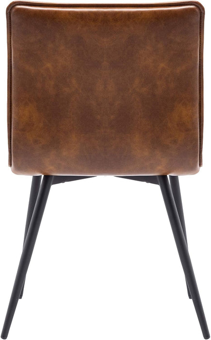 PU Leather Dining Chairs Upholstered Chairs Set of 4 Side Chair Yellowish-Brown