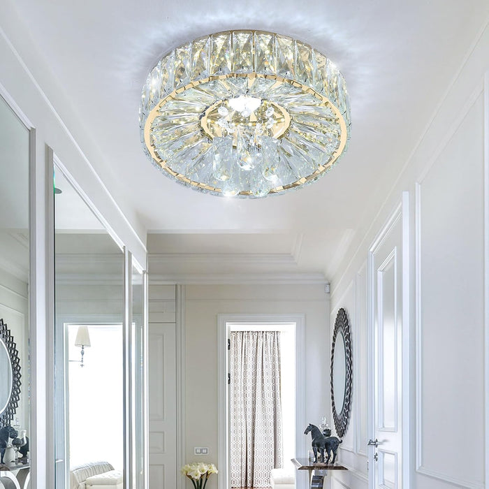 Mini Crystal Chandelier 11.8In Diameter Dimmable Light
