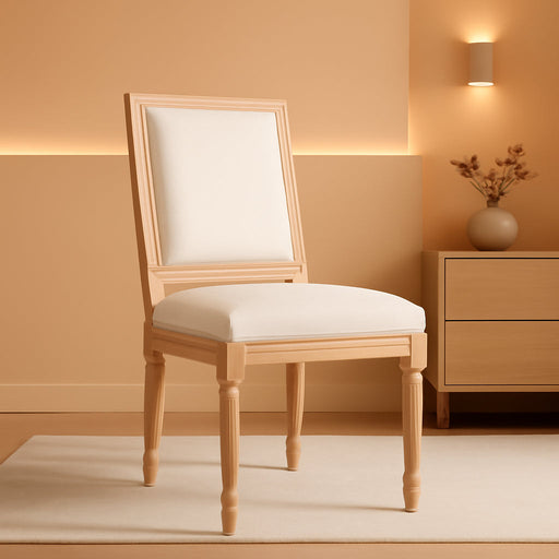 Beige French Bistro Farmhouse Dining Chairs Set of 4