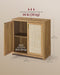 VASAGLE Boho Buffet Cabinets, Set of 2, with Rattan-Look Doors