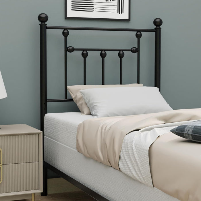 Victorian Twin Size Metal Bed Frame Height Adjustable Headboard Only, Wrought Iron Black Farmhouse Bed Frame Headboard, Easy Assembly, Short Clearance, Tall or Low Setting