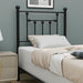 Victorian Twin Size Metal Bed Frame Height Adjustable Headboard Only, Wrought Iron Black Farmhouse Bed Frame Headboard, Easy Assembly, Short Clearance, Tall or Low Setting