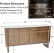 Brown Sideboard Buffet Cabinet, Modern Storage Accent Entryway Cabinet with 4 Doors, Farmhouse Wooden Buffet Media Console Credenza for Living Room/Kitchen/Hallway