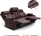 Power Reclining Sofa with Heat and Vibration,Usb Ports, Cup Holders,3-Seat Dual Recliner Sofa for Living Room 6077(Dark Brown, Reclining Sofa)