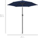 7.5Ft Heavy-Duty round Outdoor Market Table Patio Umbrella W/Steel Pole, Push Button Tilt, Easy Crank Lift - Navy Blue