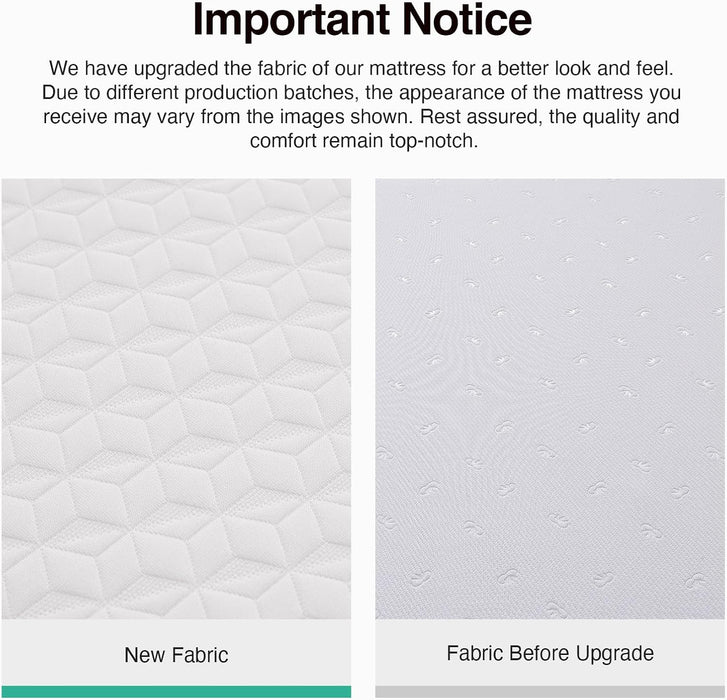 Queen Mattress, 12 Inch Queen Memory Foam Mattress in a Box, Dual-Layer Design with High-Density Base for Support & Pressure Relief, Natural Fiber Infused for Cool & Refreshing Sleep，Firm