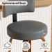 Swivel Bar Stools Set of 4, 26" Upholstered Faux Leather Counter Height Bar Stools with Back and Bentwood Legs, Mid Century Modern Bar Chairs Island Stools for Kitchen Counter, Dark Grey