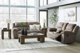 Laresview Contemporary Faux Leather Manual 2 Seat Reclining Sofa, Gray