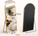 71" X 31" Arched Full Body Mirror,Standing or Leaning Tempered Glass Shatterproof Full Length Mirror with Stand for Bedroom Living Room Entryway,Gold